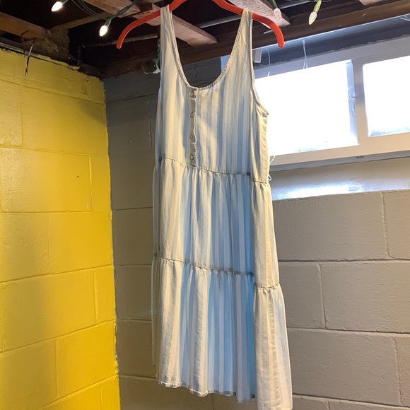 Light blue and white strips, size XS, never worn, mid length - Picture 1 of 4